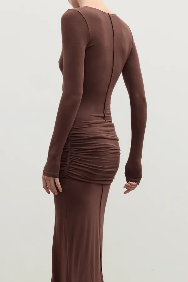 Anisa Maxi Dress Chocolate