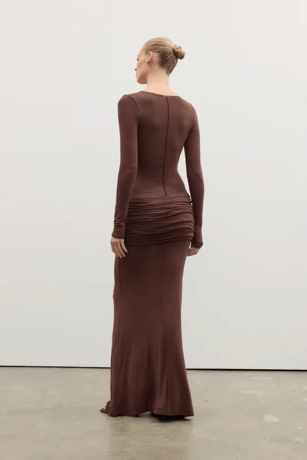 Anisa Maxi Dress Chocolate