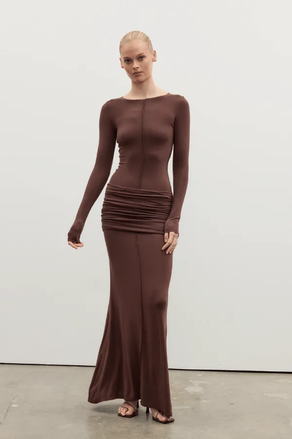 Anisa Maxi Dress Chocolate