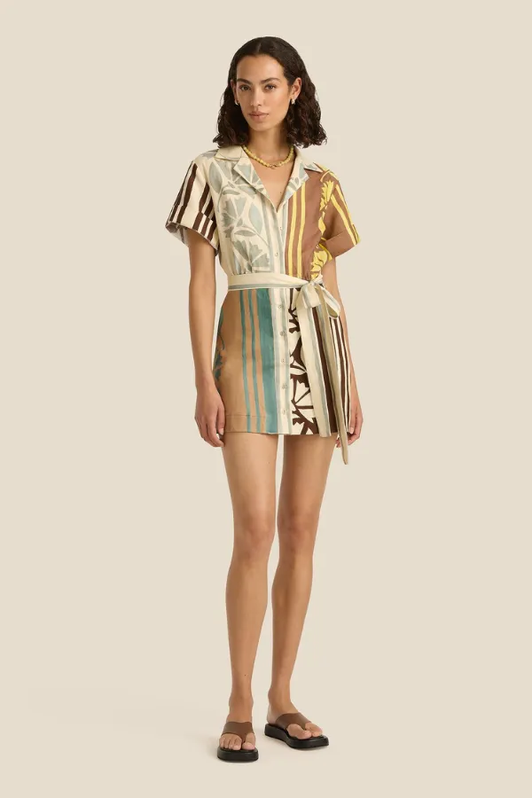 Brodie Mini Dress Clove Patch