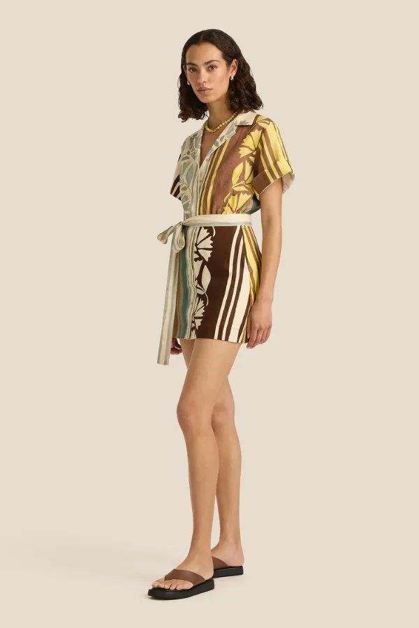 Brodie Mini Dress Clove Patch