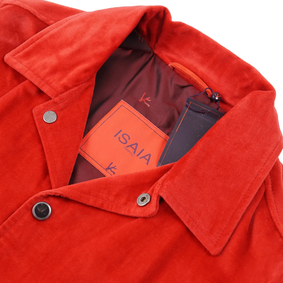 Isaia Brushed Velvet Varsity Jacket