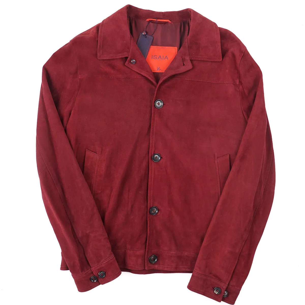Isaia Lambskin Suede Coach Jacket
