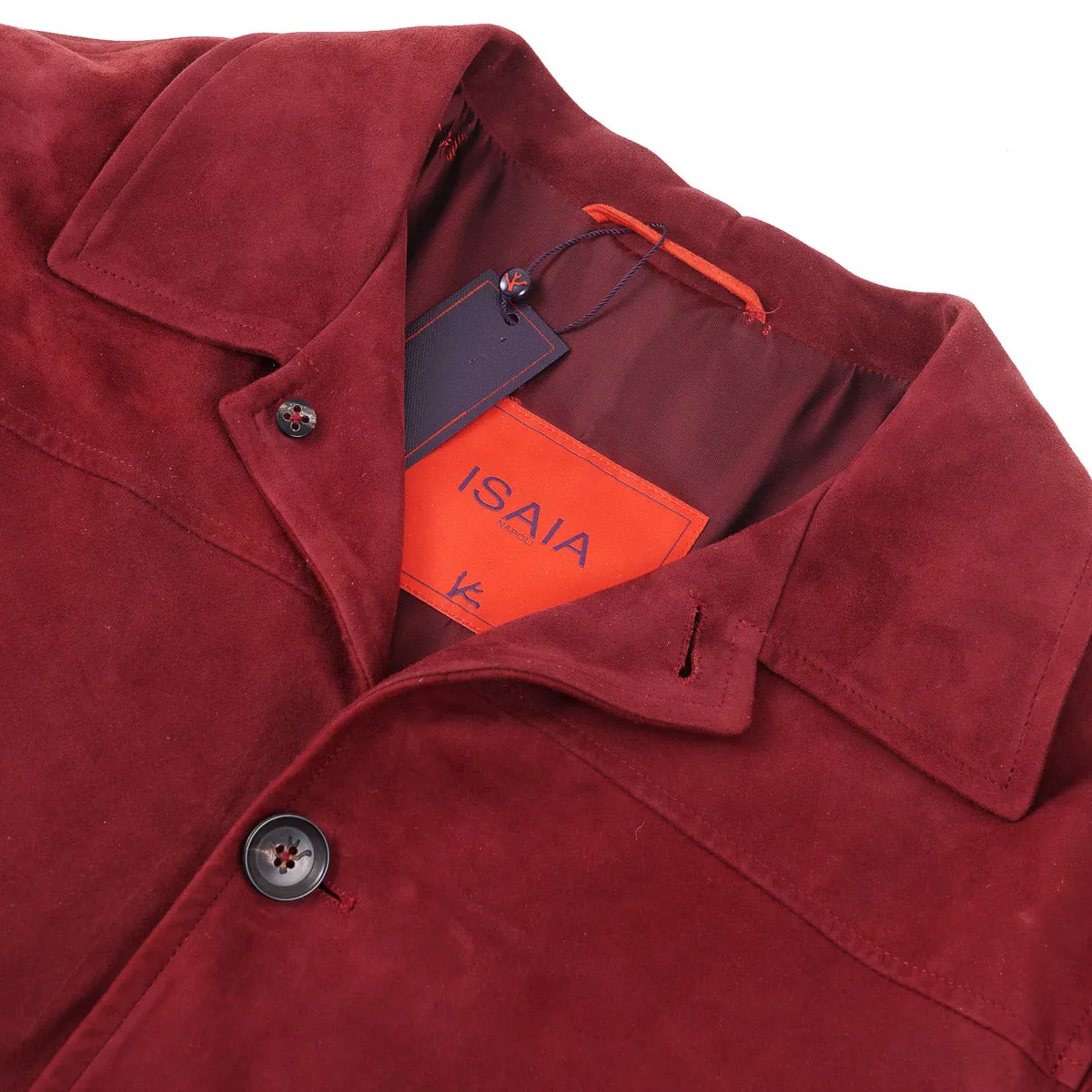 Isaia Lambskin Suede Coach Jacket