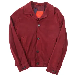 Isaia Lambskin Suede Coach Jacket