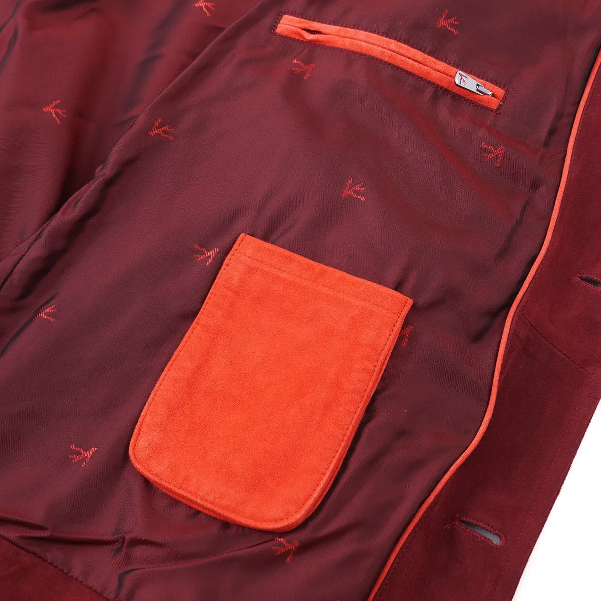 Isaia Lambskin Suede Coach Jacket