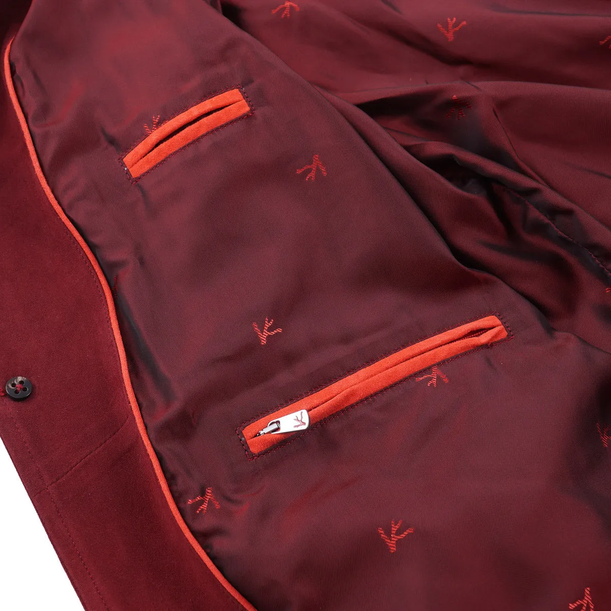 Isaia Lambskin Suede Coach Jacket