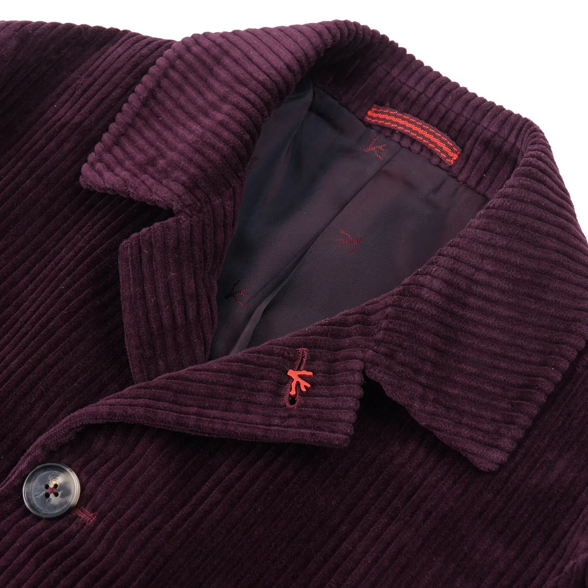 Isaia Slim-Fit Corduroy Cotton Overcoat