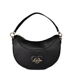 Love Moschino Heart Logo Plaque Black Crossbody Bag